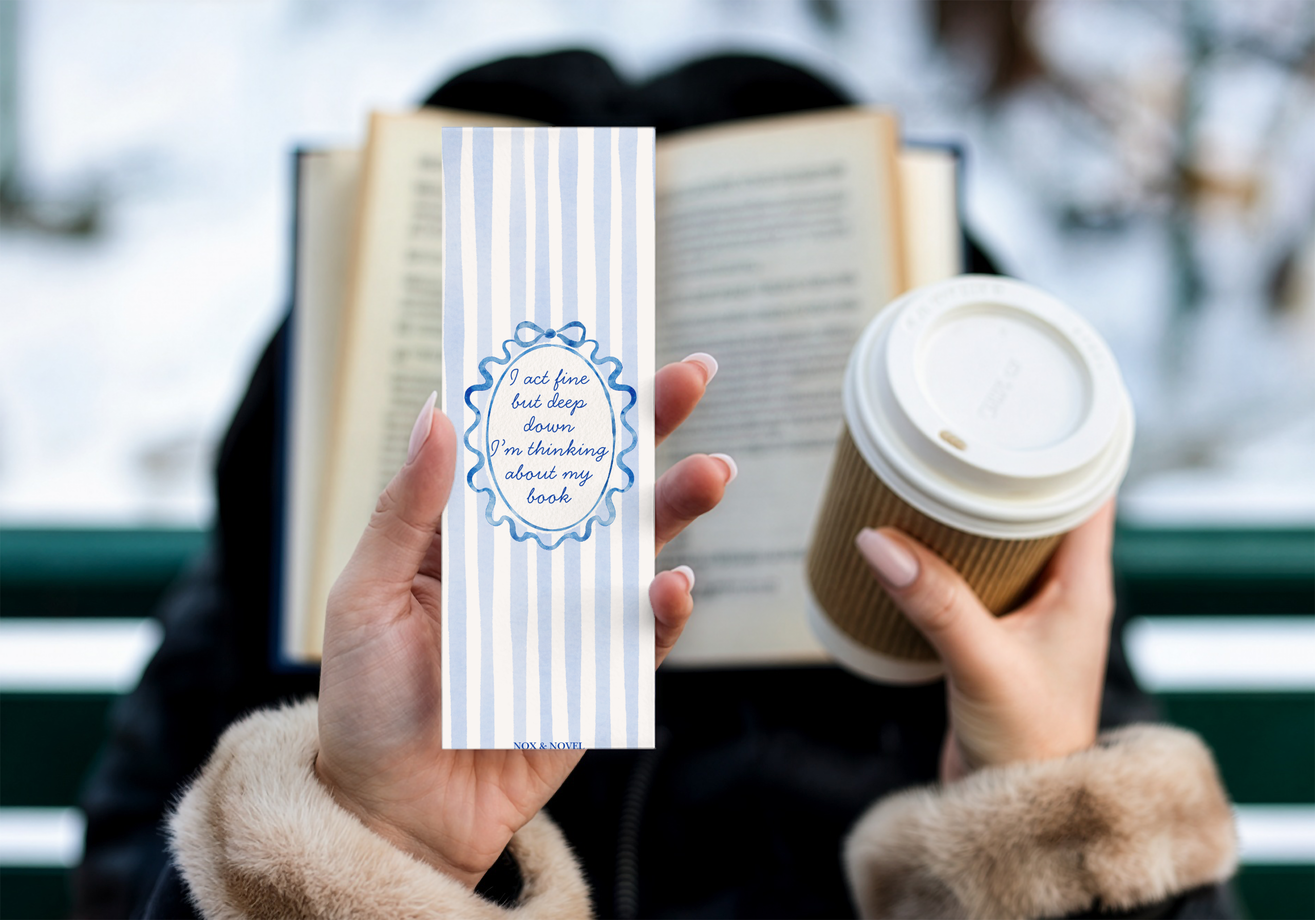 Thinking About My Book Coquette Bookmark