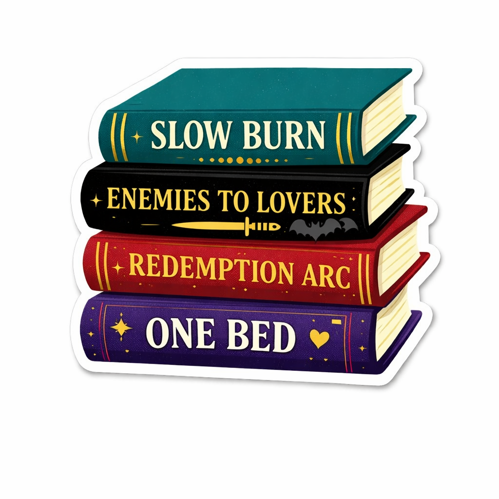 Book Tropes Book Stack Vinyl Bookish Sticker