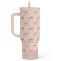 Bow Tumbler with Handle and Straw 40oz – Stainless Sleel Slider Tumbler Travel Coffee Mug for Women - Gift Idea for Birthday Christmas