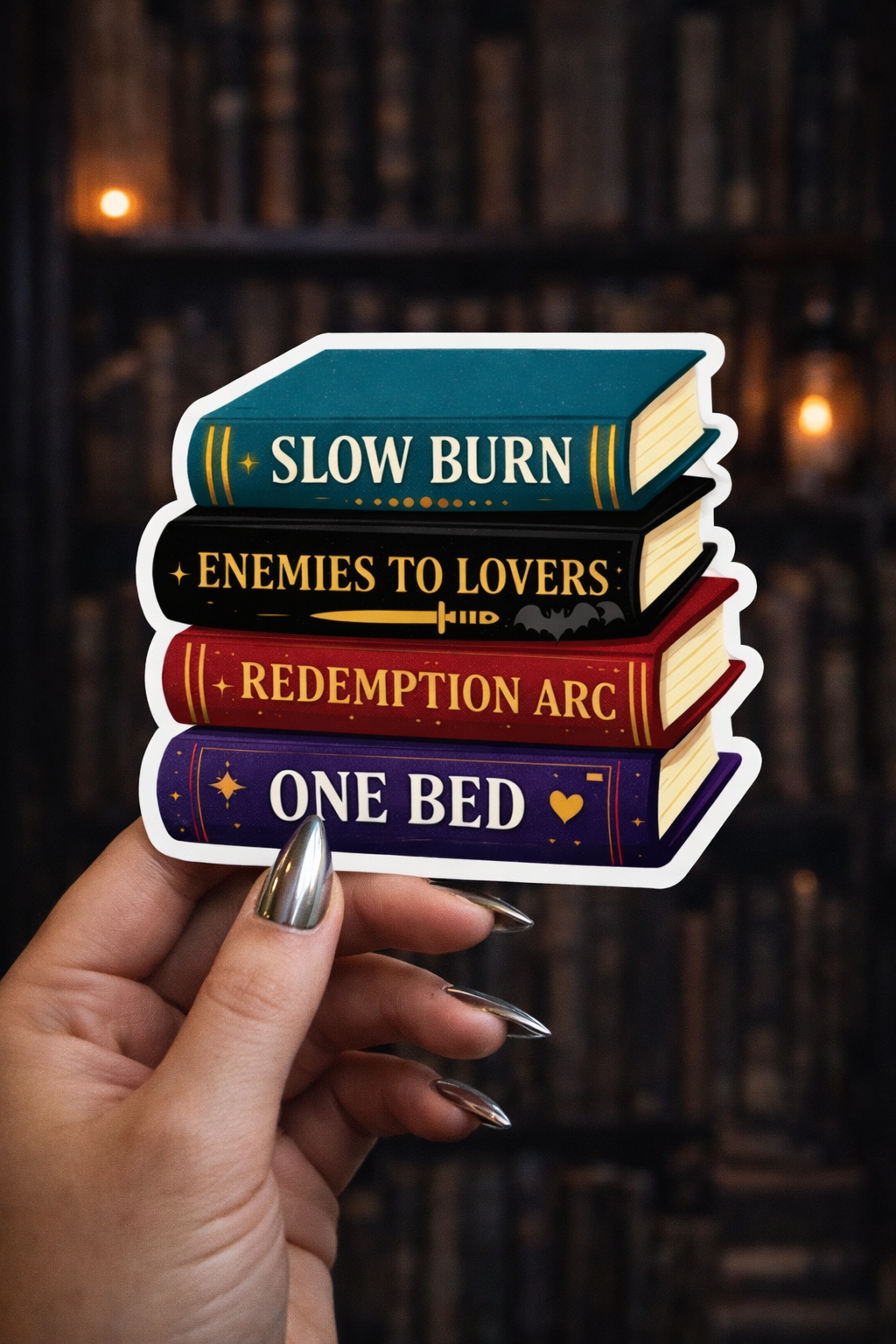 Book Tropes Book Stack Vinyl Bookish Sticker