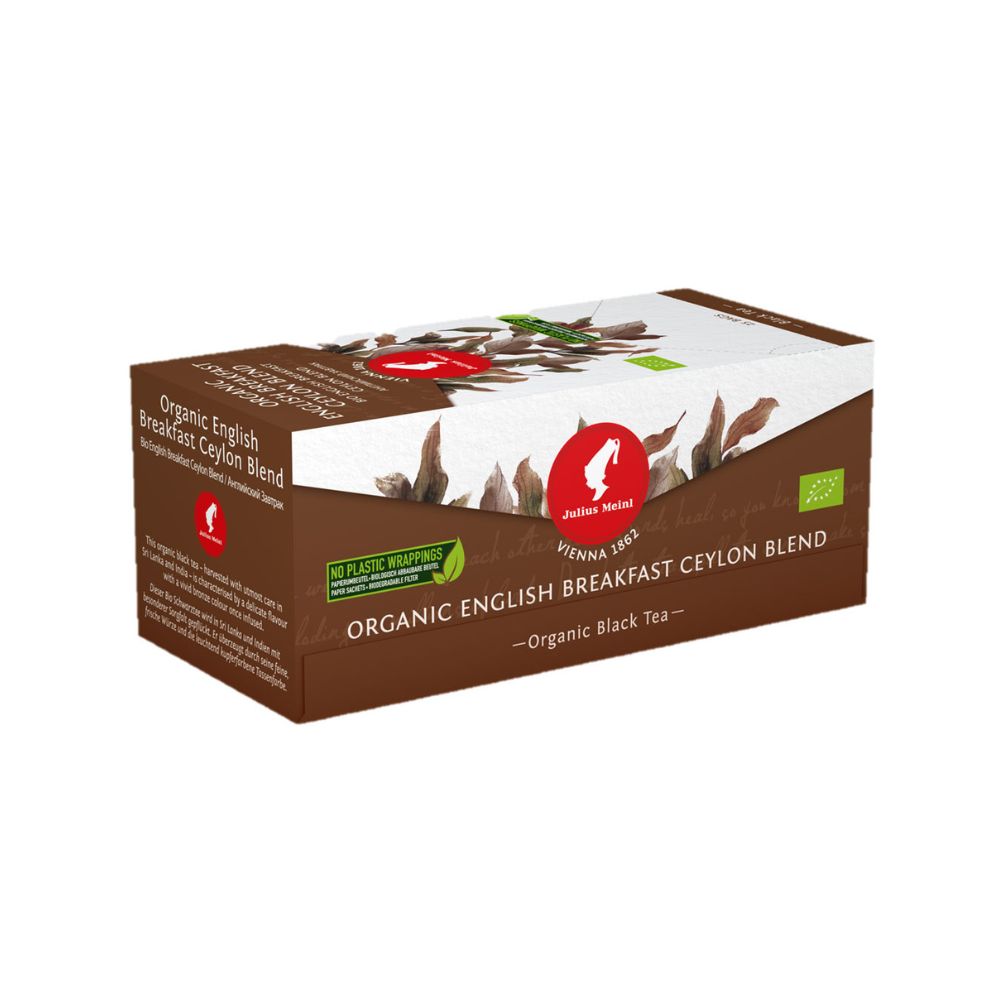 Julius Meinl Organic English Breakfast Ceylon Black Tea Bags 25ct