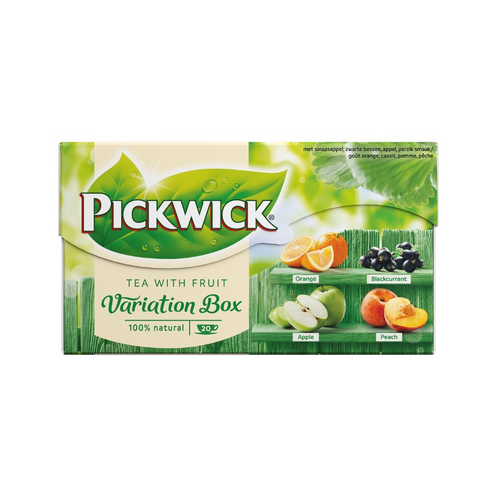 Pickwick Fruit Tea Collection - Orange, Blackcurrant, Apple and Peach - 20 tea bags