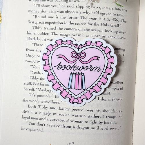 Bookworm Heart 3-inch Matte Sticker