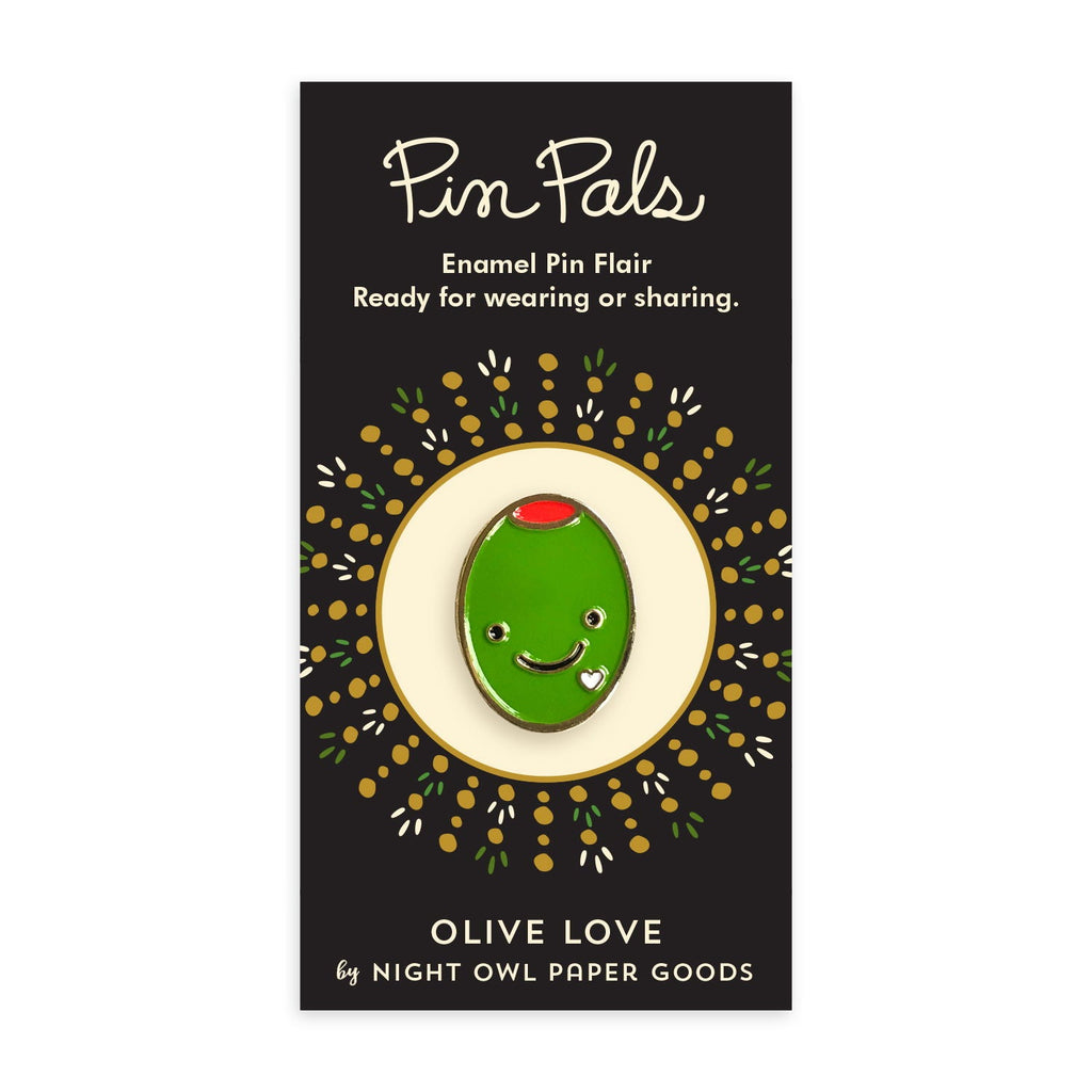 Olive Love Enamel Pin