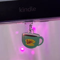 Gilmore Girls Inspired Luke's Coffee USB-C Dust Plug, Cup Charm, Hook Clasp, Holographic Finish